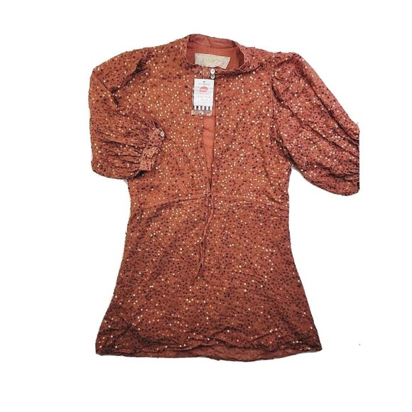 NEW Jen's Pirate Booty Ballad Mini Dress Spice Women XS  Sequins Hand Sewn India - Picture 1 of 12
